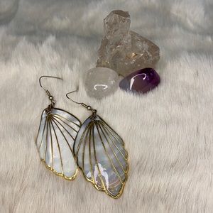 $$2 FOR 15$$ Vintage Opal Feather Earring